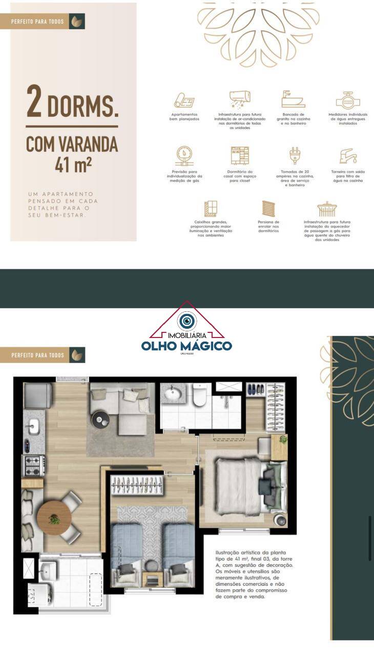 Apartamento à venda com 2 quartos, 41m² - Foto 9